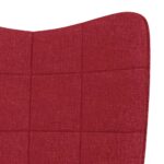 Chaise à bascule avec tabouret Rouge bordeaux Tissu – Image 4