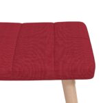 Chaise à bascule avec tabouret Rouge bordeaux Tissu – Image 5