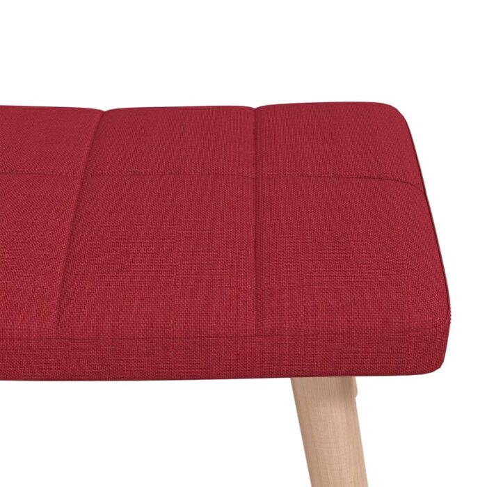 Chaise à bascule avec tabouret Rouge bordeaux Tissu – Image 5