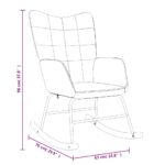 Chaise à bascule avec tabouret Rouge bordeaux Tissu – Image 9