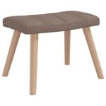 Chaise à bascule avec tabouret Taupe Tissu – Image 3