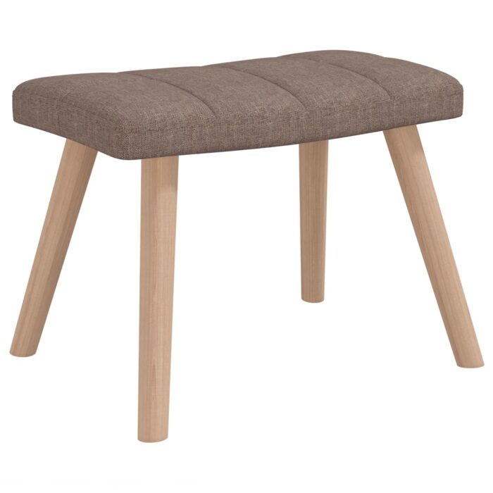 Chaise à bascule avec tabouret Taupe Tissu – Image 3