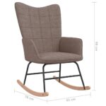 Chaise à bascule avec tabouret Taupe Tissu – Image 6