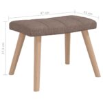 Chaise à bascule avec tabouret Taupe Tissu – Image 7