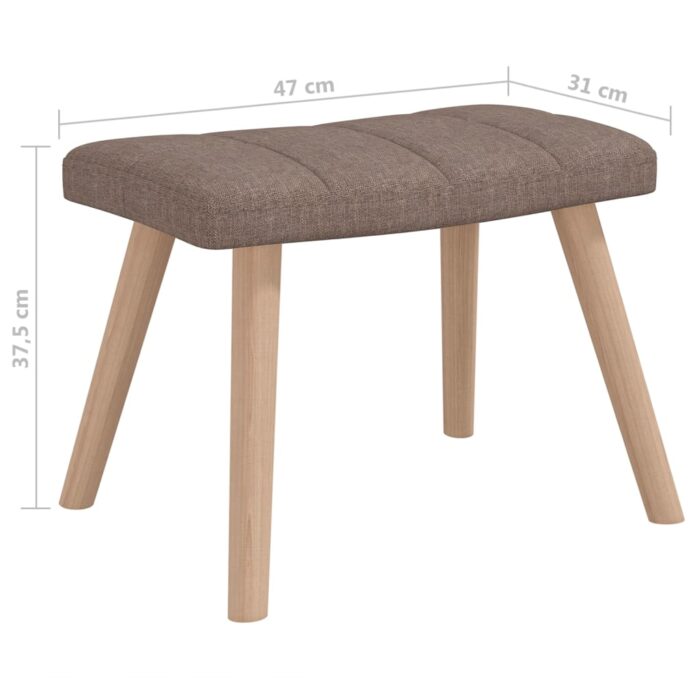 Chaise à bascule avec tabouret Taupe Tissu – Image 7