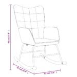 Chaise à bascule avec tabouret Taupe Tissu – Image 9