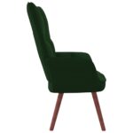 Chaise de relaxation Vert foncé Velours – Image 3