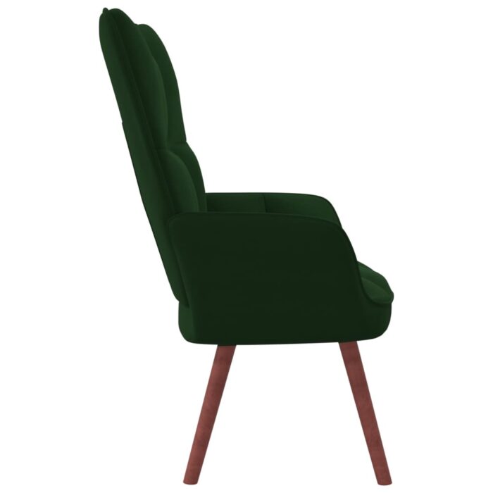 Chaise de relaxation Vert foncé Velours – Image 3