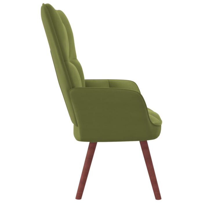 Chaise de relaxation Vert clair Velours – Image 3