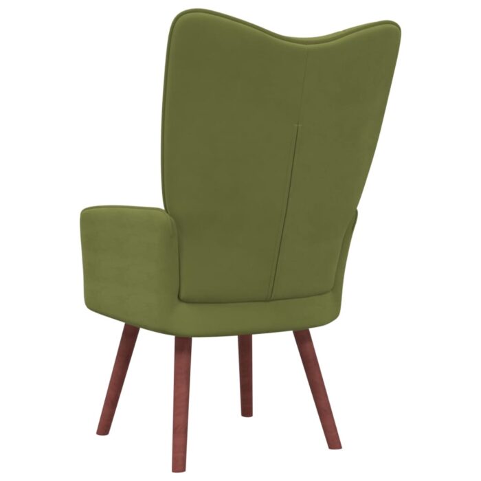 Chaise de relaxation Vert clair Velours – Image 4