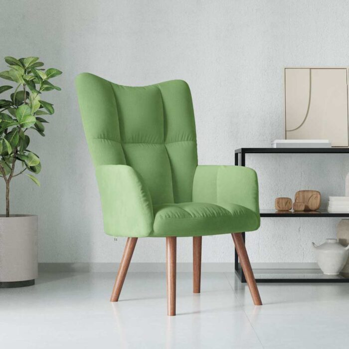 VXL8720286424254_m_en_hd_1.jpg Chaise de relaxation Vert clair Velours – Image 1