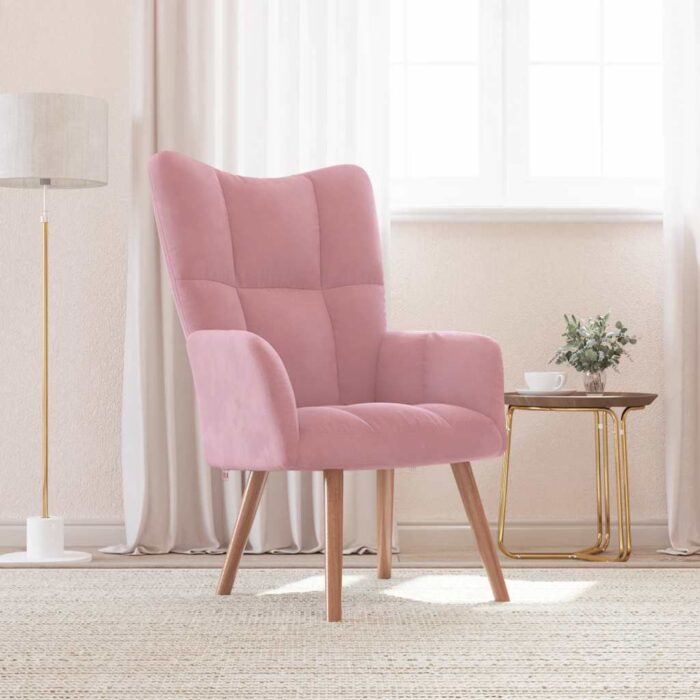 Chaise de relaxation Rose Velours – Image 1