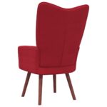 Chaise de relaxation Rouge bordeaux Velours – Image 4