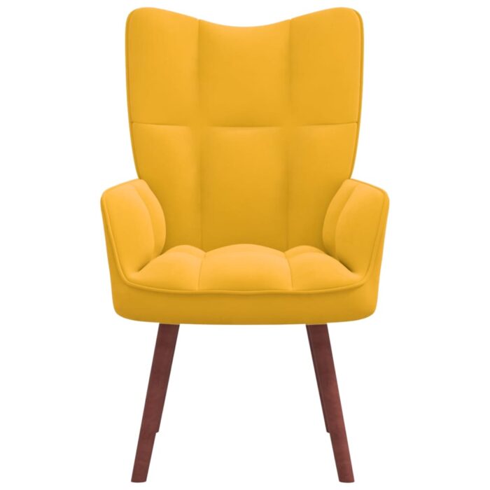 Chaise de relaxation Jaune moutarde Velours – Image 2