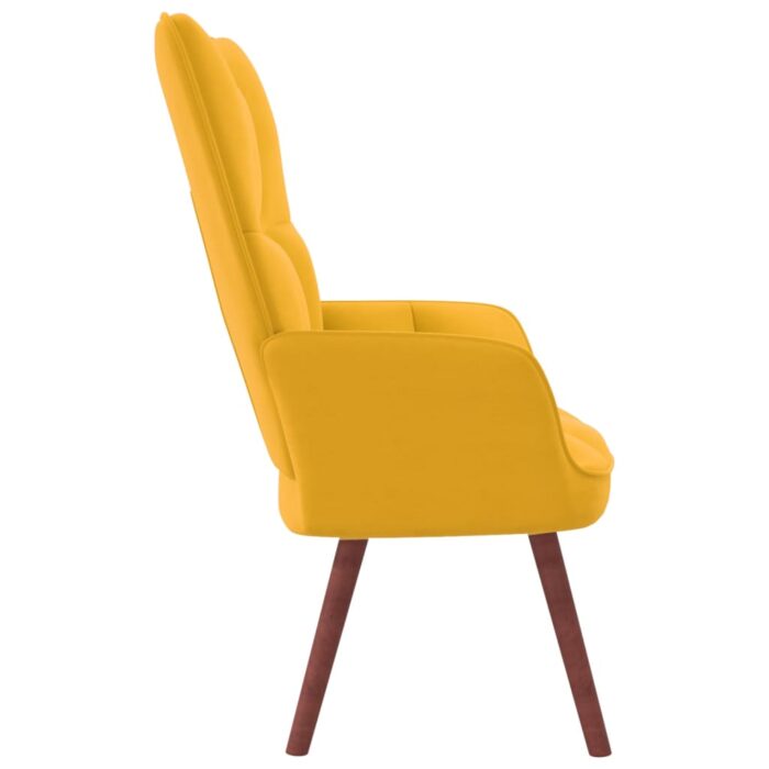 Chaise de relaxation Jaune moutarde Velours – Image 3