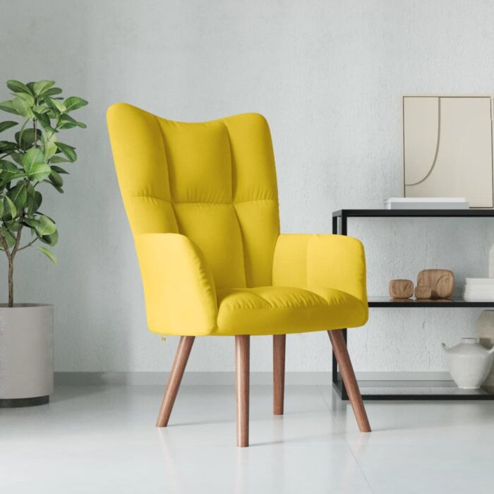 VXL8720286424292_m_en_hd_1.jpg Chaise de relaxation Jaune moutarde Velours – Image 1