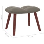 Chaise de relaxation avec repose-pied Gris clair Velours – Image 10