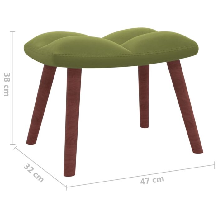 Chaise de relaxation avec repose-pied Vert clair Velours – Image 10