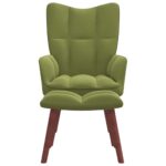 Chaise de relaxation avec repose-pied Vert clair Velours – Image 2