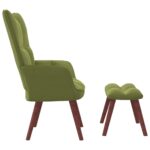 Chaise de relaxation avec repose-pied Vert clair Velours – Image 3