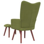 Chaise de relaxation avec repose-pied Vert clair Velours – Image 4