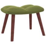 Chaise de relaxation avec repose-pied Vert clair Velours – Image 6