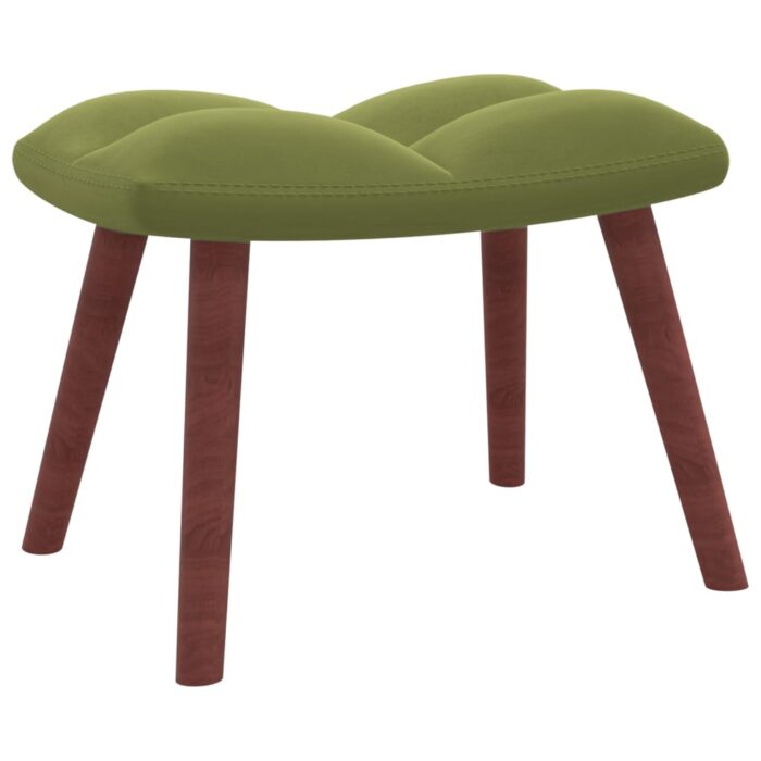 Chaise de relaxation avec repose-pied Vert clair Velours – Image 6