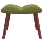 Chaise de relaxation avec repose-pied Vert clair Velours – Image 7