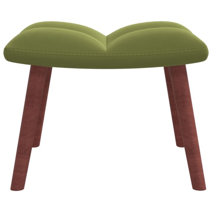 Chaise de relaxation avec repose-pied Vert clair Velours – Image 7