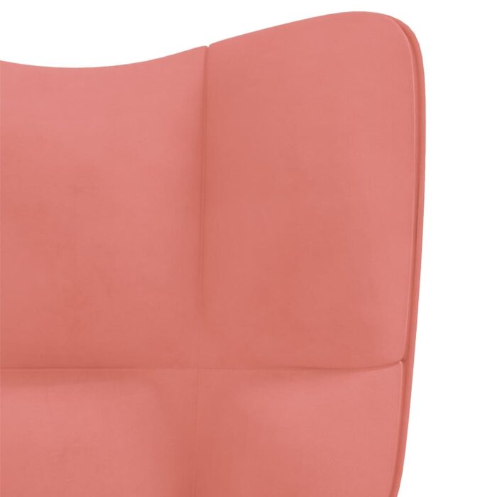 Chaise de relaxation avec repose-pied Rose Velours – Image 8