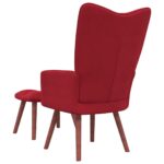 Chaise de relaxation avec repose-pied Rouge bordeaux Velours – Image 4