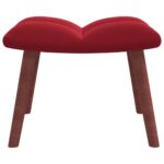 Chaise de relaxation avec repose-pied Rouge bordeaux Velours – Image 7