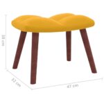 Chaise de relaxation avec repose-pied Jaune moutarde Velours – Image 10
