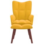 Chaise de relaxation avec repose-pied Jaune moutarde Velours – Image 2