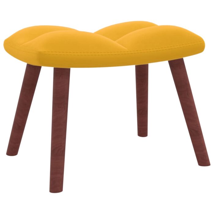 Chaise de relaxation avec repose-pied Jaune moutarde Velours – Image 6