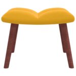 Chaise de relaxation avec repose-pied Jaune moutarde Velours – Image 7