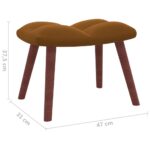 Chaise de relaxation avec repose-pied Marron Velours – Image 10