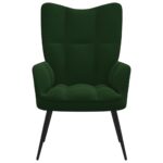 Chaise de relaxation Vert foncé Velours – Image 2