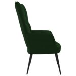 Chaise de relaxation Vert foncé Velours – Image 3