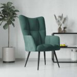 Chaise de relaxation Vert foncé Velours
