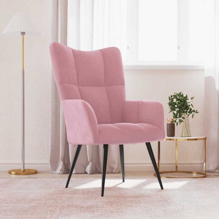 Chaise de relaxation Rose Velours – Image 1