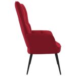 Chaise de relaxation Rouge bordeaux Velours – Image 3