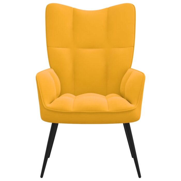 Chaise de relaxation Jaune moutarde Velours – Image 2