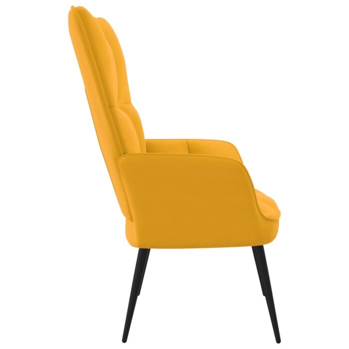 Chaise de relaxation Jaune moutarde Velours – Image 3