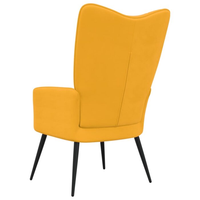 Chaise de relaxation Jaune moutarde Velours – Image 4