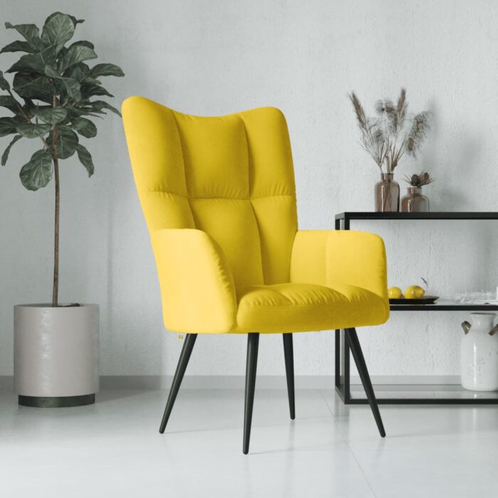 Chaise de relaxation Jaune moutarde Velours – Image 1