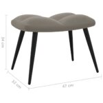 Chaise de relaxation avec tabouret Gris clair Velours – Image 10