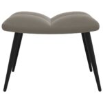 Chaise de relaxation avec tabouret Gris clair Velours – Image 7