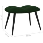 Chaise de relaxation avec tabouret Vert foncé Velours – Image 10