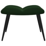Chaise de relaxation avec tabouret Vert foncé Velours – Image 7